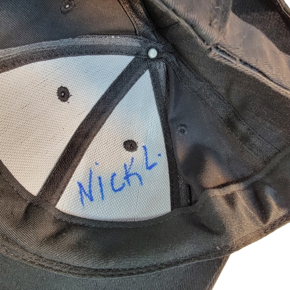 Black Baseball Cap Cursive "A" Hat Men's OS - Picture 6 of 11